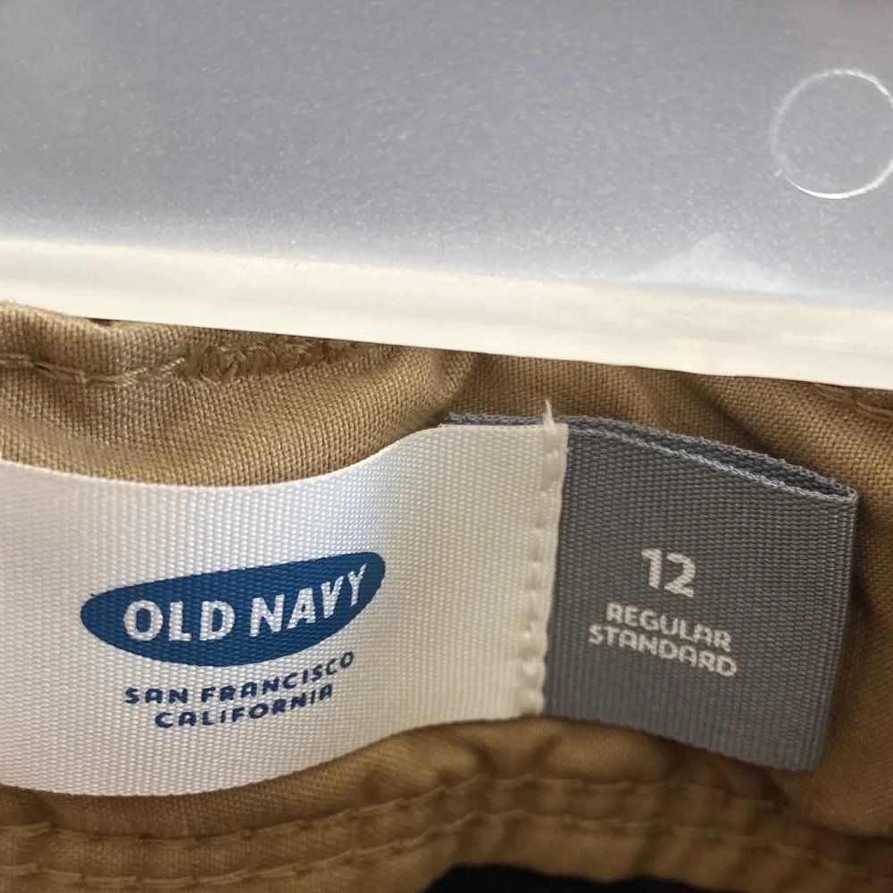 Old Navy Tan Pants with Red Plaid Lining - Boys 12